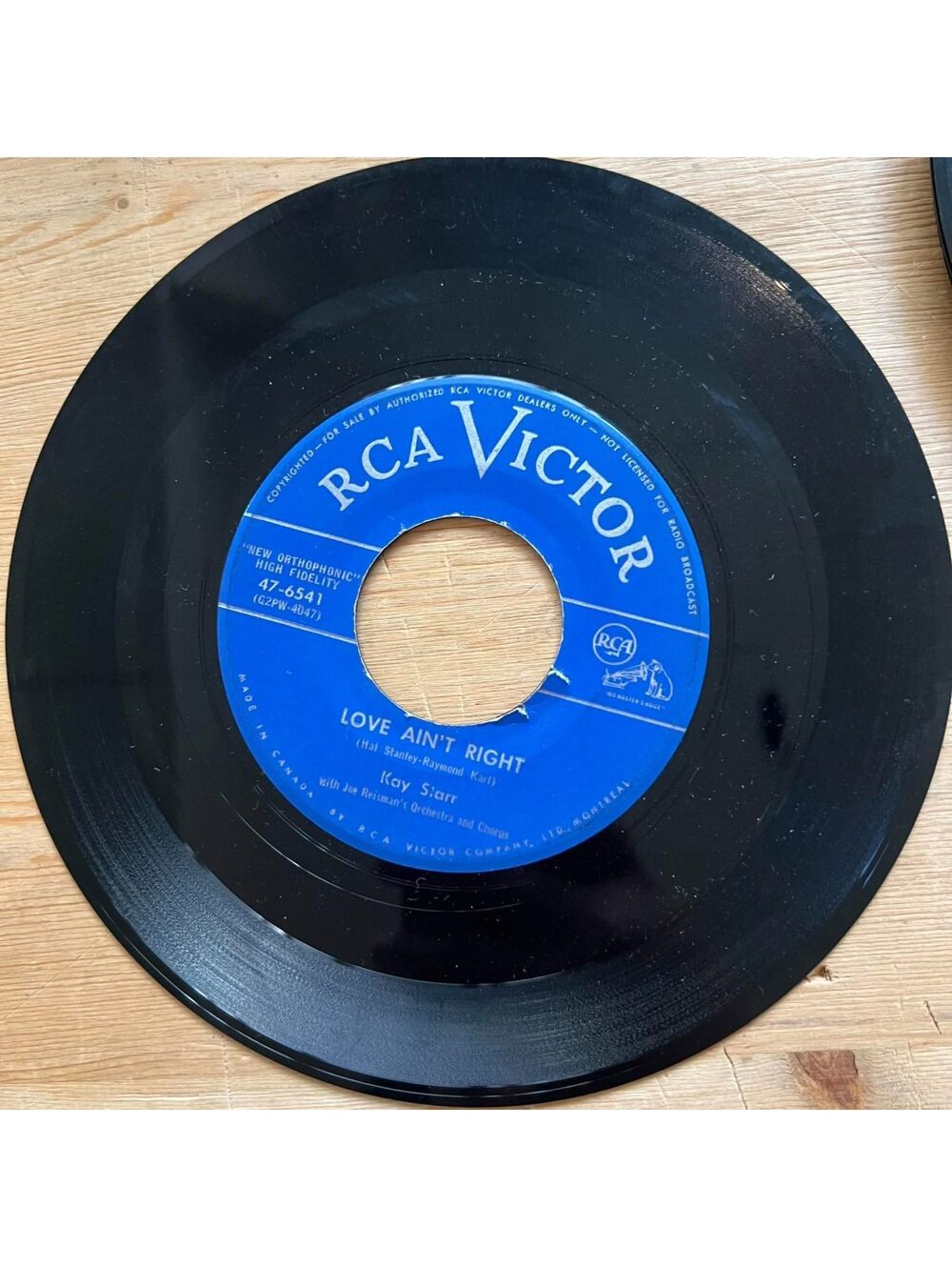 Kay Starr - Love Ain't Right/Second Fiddle 45rpm VG+ R91
